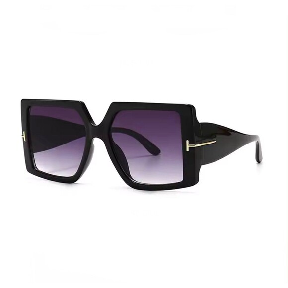Square Sunglasses Woman Black Oversized Sun Glasses Female Retro Vintage Big - Picture 7 of 11